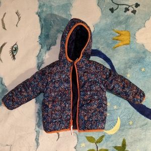 Cat & Jack Blue Bear Reversible Puffer Jacket 18 months.